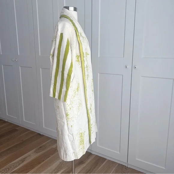 ELIZABETH SUZANN CLYDE JACKET TRENCH HANDPAINTED UPCYCLED COTTON CANVAS XXS/XS - Picture 6 of 14